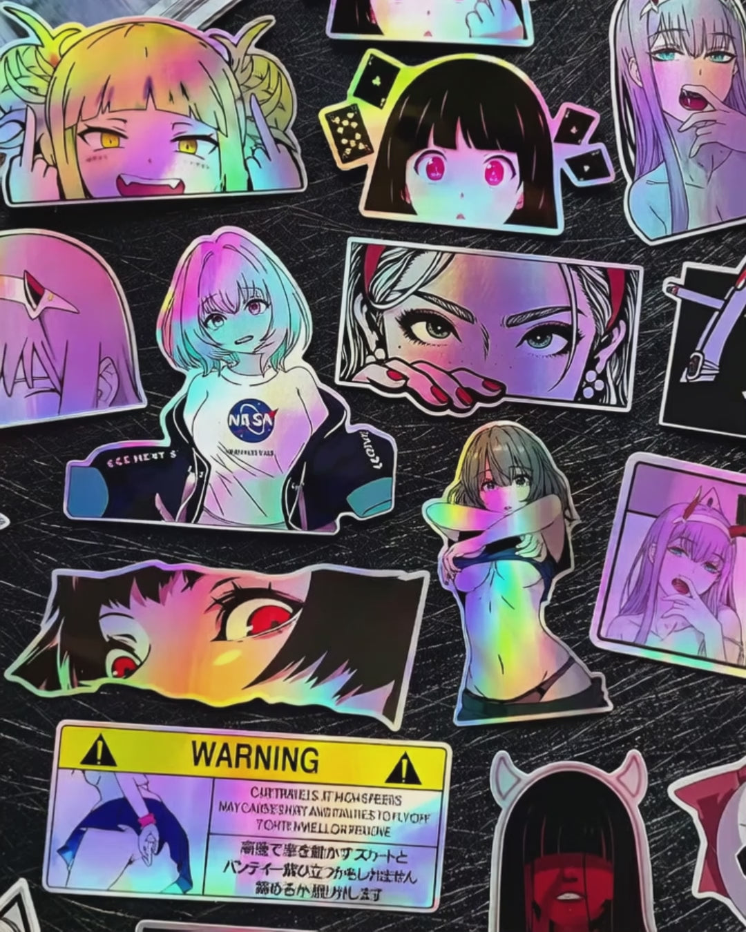 Holographic Anime Girl Stickers (32 Pack)